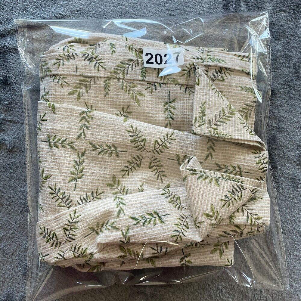Cartonnier Anthropologie Womens 4 Beige Green Leaf Charlie Trouser Medallion - Picture 13 of 13